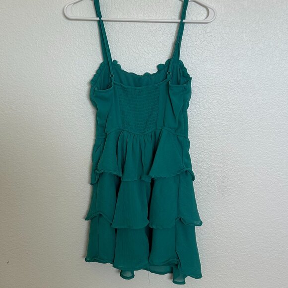 TRIXXI Womans Turquoise Mini Ruffled Dress SIZE S - Picture 5 of 5